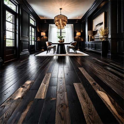 Black hardwood floors idea
