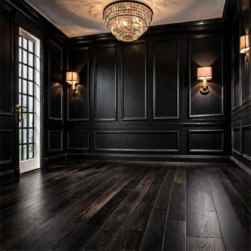 Black hardwood floors